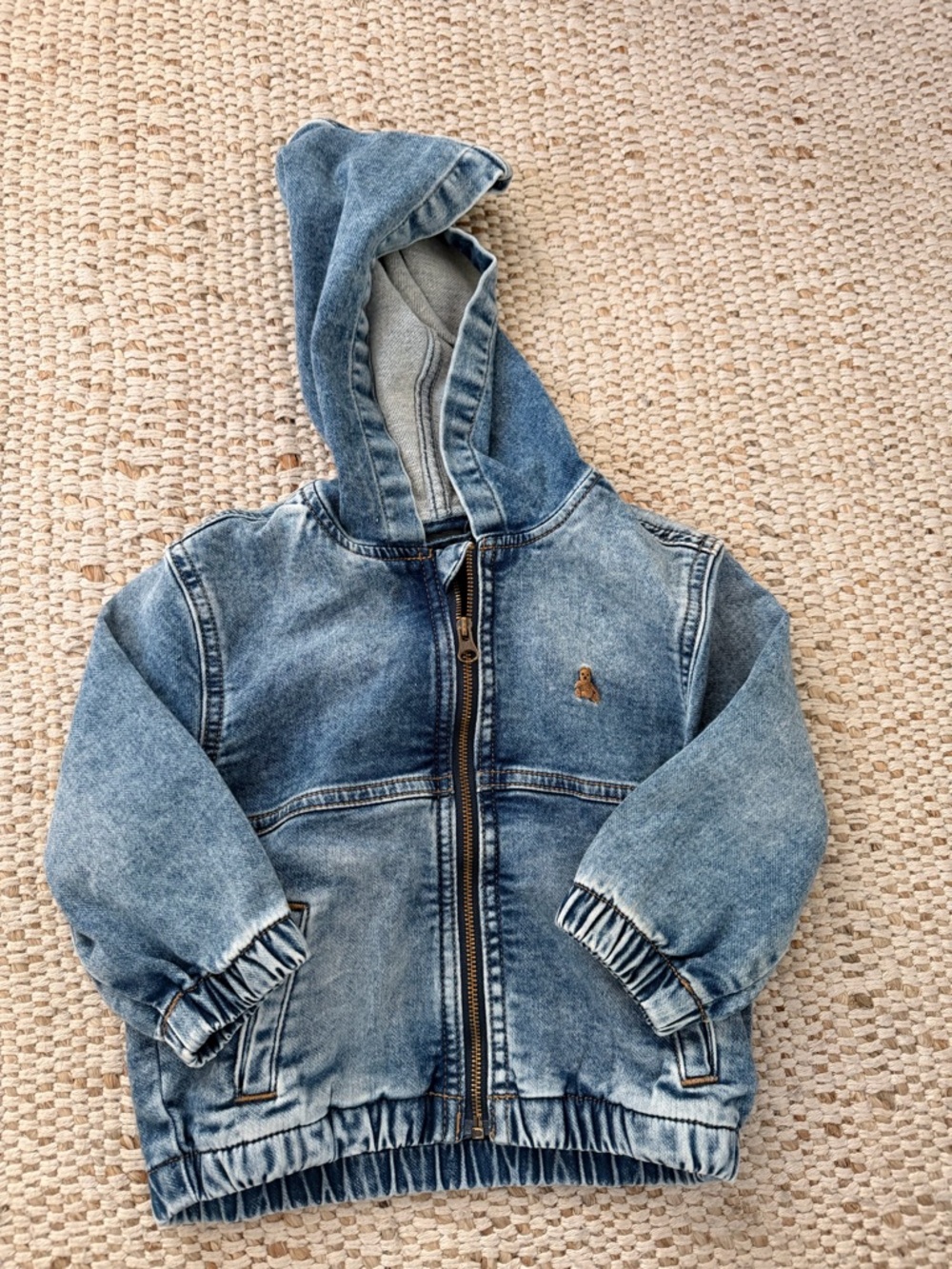 GAP Light Wash Denim Hooded Jacket - Blue